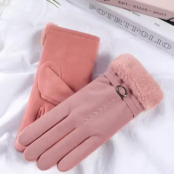 1 Пара Практичных женских перчаток в корейском стиле с полными пальцами, женские варежки, водонепроницаемые, сохраняющие тепло