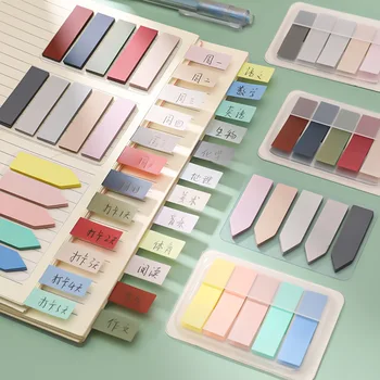 100 Листов Morandi Color Sticky Notes Memo Pad, Самоклеящаяся закладка, Наклейка для заметок, Школьные Канцелярские принадлежности