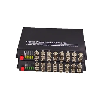 16-канальный BNC аналоговый видео-преобразователь в волоконно-оптический преобразователь Передатчик/приемник для аналоговой камеры CVBS системы видеонаблюдения