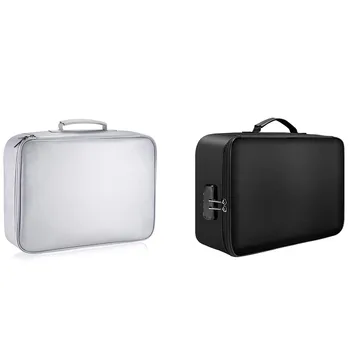 2 предмета, Огнестойкая сумка с замком для хранения документов, кошелек для переноски, многослойное портативное хранилище документов, белый и черный