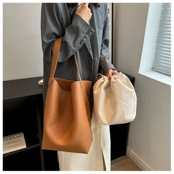 2 шт./компл., модные дизайнерские женские сумки из искусственной кожи, Хорошая Повседневная женская сумка, Женская черная сумка-ведро, женская сумка через плечо