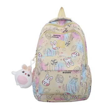 2023 Новый женский рюкзак Модный высококачественный легкий студенческий рюкзак с милым рисунком из мультфильма, универсальный рюкзак для девочек большой емкости