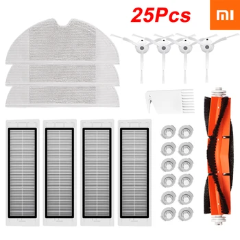 25 ШТ. HEPA Фильтр + Боковая щетка + Основная Щетка Пылесборник для Xiaomi 1S MI Robot 1S Комплект Запасных Частей Пылесоса Аксессуары