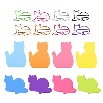 B-SHAMO Cat Sticky Notes & Скрепки для бумаги 7 Упаковок Милых Самоклеящихся Блокнотов для заметок Sticky Pad Cat Paper Clips Указательные вкладки для Любителей кошек