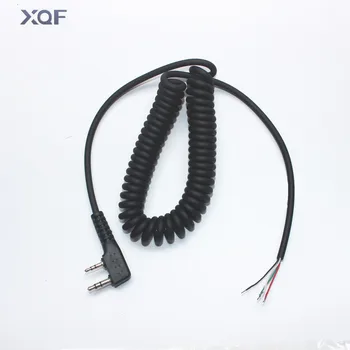 DIY 4-проводной микрофонный кабель K plug 2 штыря для портативной рации kenwood wouxun baofeng puxing linton tyt quansheng