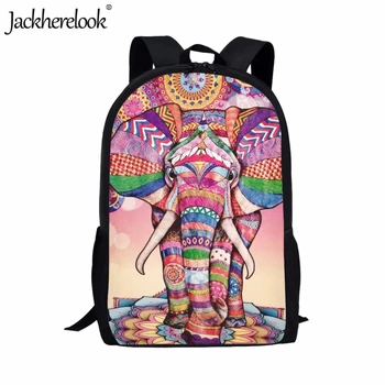 Jackherelook Модная художественная сумка с полинезийским слоном для подростков, детский дорожный рюкзак, Практичная сумка для книг для старших классов