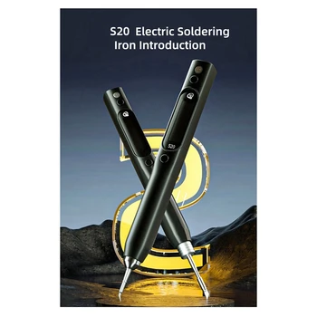 S20 (K) Nano Электрический Паяльник 0,91 Дюйма OLED 500 ℃ Поддержка питания PD/QC Совместим с паяльником C115 EU Plug