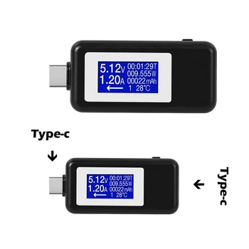 USB-тестер Type-C, Измеритель текущего напряжения, Белый, Черный, PD QC 3,0 2,0, зарядное устройство, Тестирование напряжения, тока, Двойной измеритель, Детектор банка питания