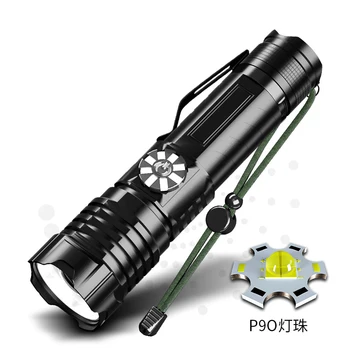 Xhp50 Мощный светодиодный фонарик Типа cUSB Перезаряжаемый фонарик с безэлектродным затемнением на открытом воздухе с держателем ручки и зумом