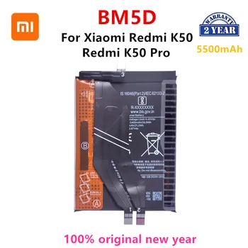 Xiao mi 100% Оригинальный аккумулятор BM5D 5500 мАч для Xiaomi Redmi K50/Redmi K50 Pro, запасные батарейки для телефона