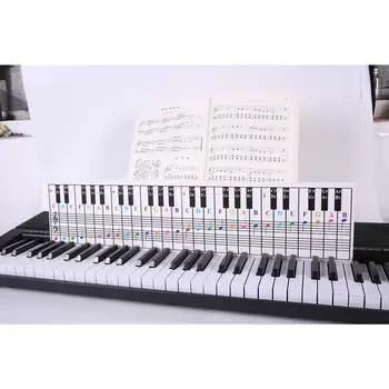 YOUZI 61-клавишная 88-клавишная Клавиатура для фортепиано, Таблица нот, Лист для практики использования клавиш Пианино, Сравнительная таблица, Карточки для практики аппликатуры