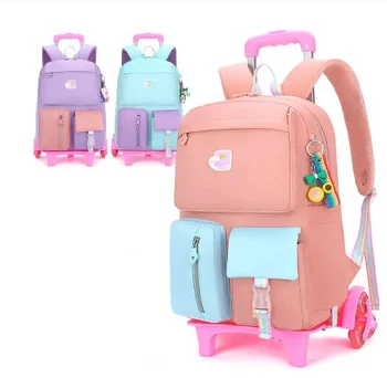 детская школьная сумка-тележка для девочек, школьные сумки-рюкзаки на колесиках, школьный рюкзак на колесиках для девочек, школьная сумка на колесиках для девочек