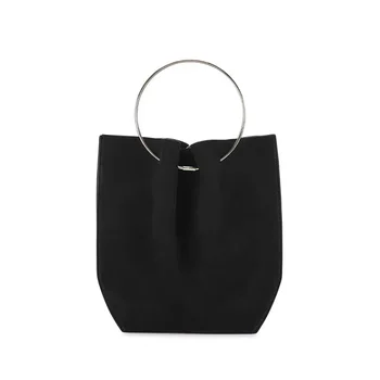 Женская Металлическая Круглая сумочка R0w в винтажном стиле, усовершенствованная Простая модная сумка на запястье Из воловьей кожи