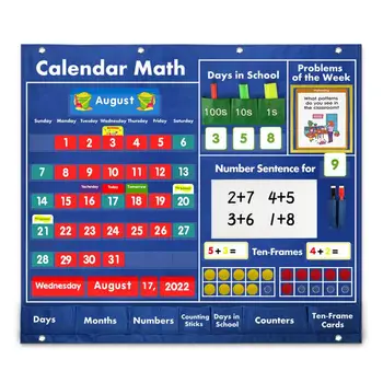 Карманный календарь Карманный календарь по математике для учащихся Красочный классный календарь с карточками со словами Карточки с заданиями