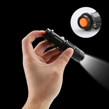 Мини светодиодный фонарик Q5 мощностью 2000лм, фонарь с масштабируемым регулируемым фокусом, ручка-фонарик для наружного освещения