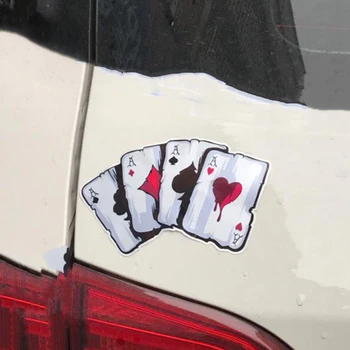 Новая автомобильная наклейка, игральная карта, Отражающая личность, наклейка для покера, наклейка на шляпу монстра, наклейка на автомобиль