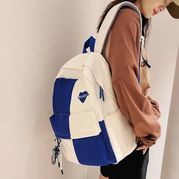 Новый Модный Простой женский рюкзак, повседневная школьная сумка для колледжа для девочек, сумки для книг в стиле пэчворк для девочек-подростков, рюкзак на плечо