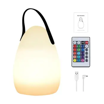 Портативные Лампы, Перезаряжаемая настольная Прикроватная USB-аккумуляторная ночная лампа, 6 уровней освещения, 16 цветов, меняющих цвет, RGB, детская лампа