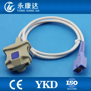 Поставщики датчиков YKD DS-100A spo2 для датчика Oximax Adult с мягким наконечником Spo2 (DB9 9 pin) 1 м