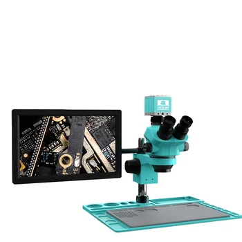 Промышленный оптический стереомикроскоп RF4 3840x2160 с камерой 4K ultra HD и 15,6-дюймовым дисплеем 4K для обслуживания мобильных телефонов