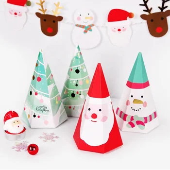 Рождественская Тематика Бумажные Снеговики В Форме Пирамиды Подарочная Коробка Конфет для Рождественской Новогодней Вечеринки Декор Подарочная Упаковка