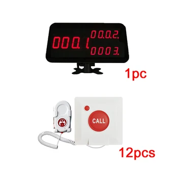 Светодиодный дисплей приемника с кнопкой пациента 12ШТ Беспроводная система вызова медсестры