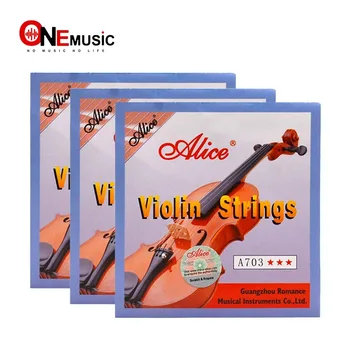 Струны для скрипки Alice A703 со стальным сердечником, суперлегкий набор для скрипки 1/8 4/4 размера, 4 шт./компл. Наивысшего качества