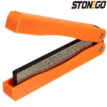 Точилка для карманных ножей STONEGO - Алмазный Двусторонний Точильный Камень для Наружной Заточки Точильный Камень