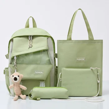 Школьный рюкзак для девочек, набор сумок, 4 предмета, Многофункциональный Дорожный Рабочий Женский рюкзак для ноутбука, Оксфордские рюкзаки для девочек